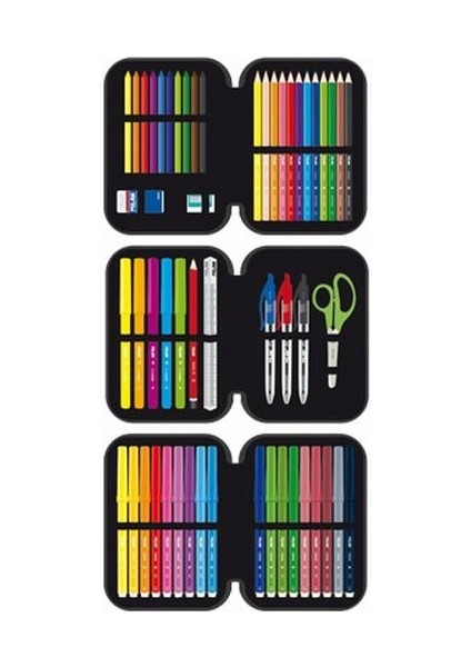 081364NLGR NEt&LIT Yeşil 3 Katlı Set Kalem Çantası modelleri