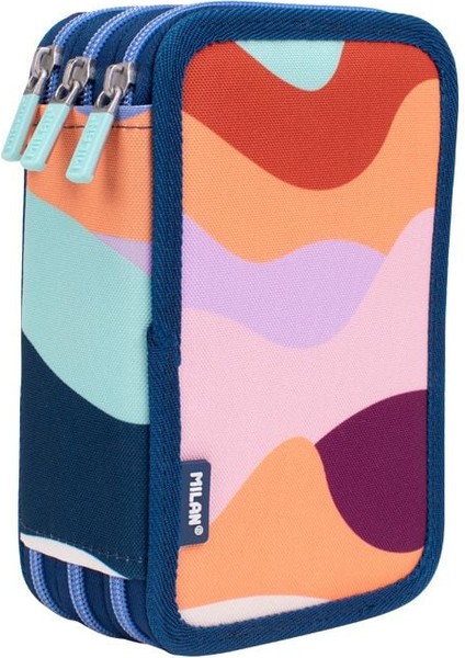 081364FN Fun Renkli 3 Cepli Setli Kalem Çantası