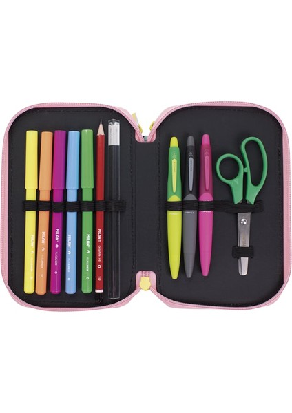 081364SM2 Swims Sarı-Pembe 3 Cepli Setli Kalem Çantası modelleri