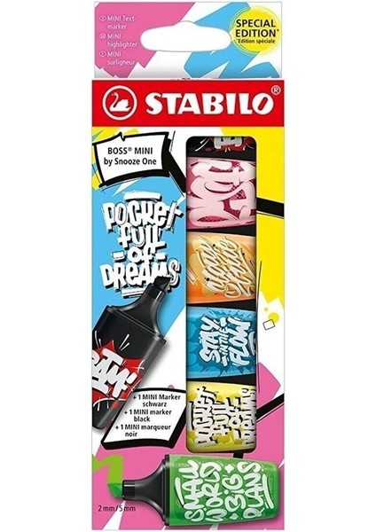Boss Mini By Snooze One 6lı Fosforlu Kalem
