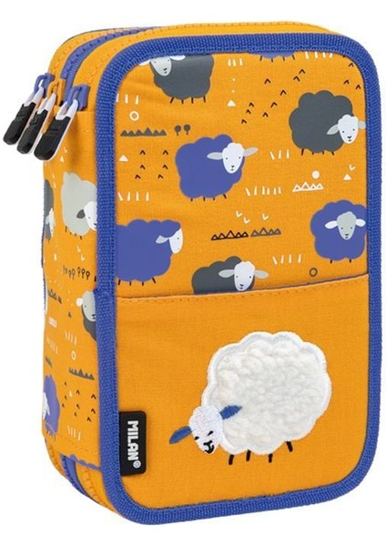 081364BWA Be Wool Yün Turuncu 3 Cepli Setli Kalem Çantası