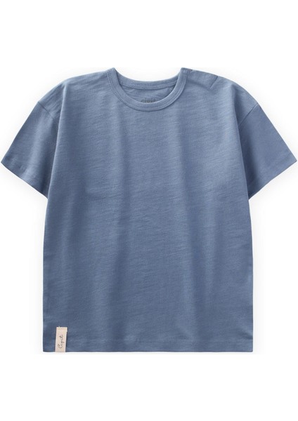 Basic Bebe T-Shırt 0-3 Yaş Indigo Mavi