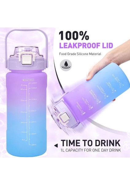 1500ml Yeşil Su Matara, Pipetli, Sağlam, Ölçülü, PBA İçermeyen, Plastik, 1,5L modelleri