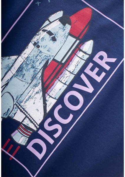 Dıscover Baskılı T-Shırt 8-12 Yaş Lacivert modelleri