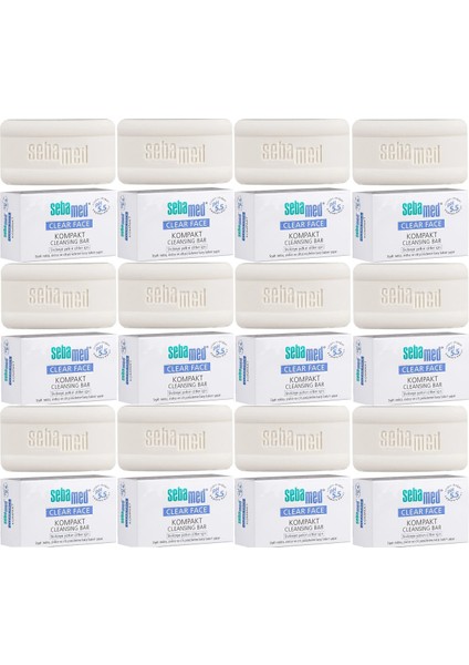 Clear Face Kompakt Yüz Temizleme Barı Sabun Sivilceye Yatkın Cilt 100GR (12 Li Set)