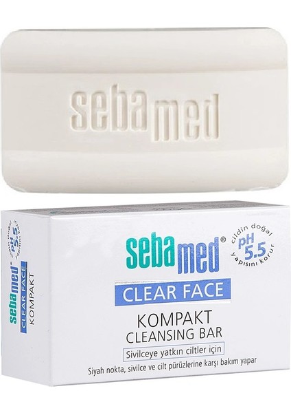 Clear Face Kompakt Yüz Temizleme Barı Sabun Sivilceye Yatkın Cilt 100GR (12 Li Set) indirimleri