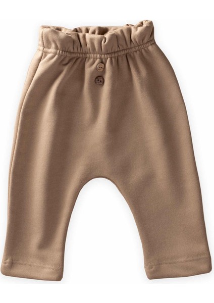 Beli Fırfırlı Eşofman 0-4 Yaş Sütlü Kahve