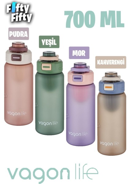700 ML Yeşil Softtouch Kulplu Süzgeçli Su Matara