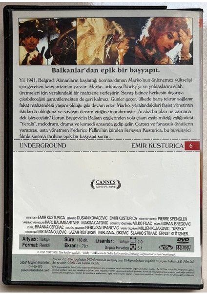 Yeraltı DVD (Orjnal Dönem Baskı Dvd) fiyatları
