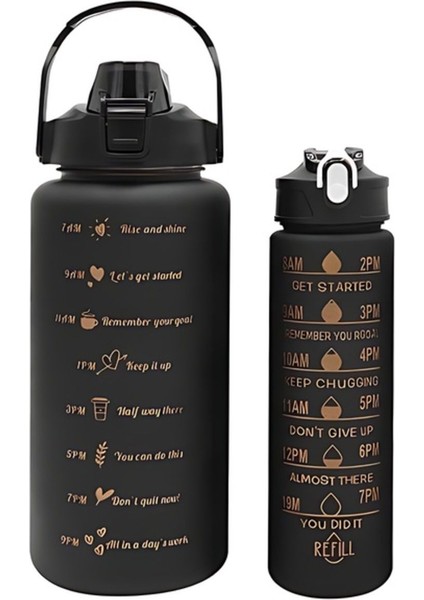 İki Adet Siyah Sağlıklı ve Şık 2L Su Şişesi, Bpa İçermeyen Plastik Tasarım fiyatları