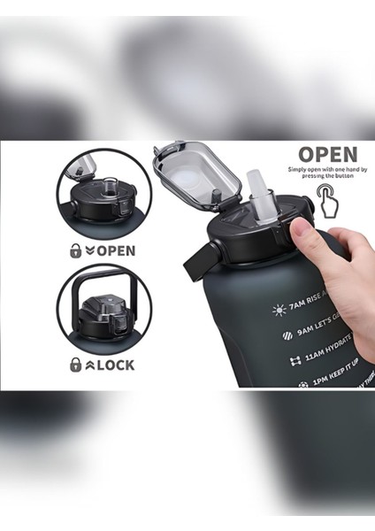 İki Adet Siyah Sağlıklı ve Şık 2L Su Şişesi, Bpa İçermeyen Plastik Tasarım fırsatları