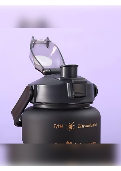 İki Adet Siyah Sağlıklı ve Şık 2L Su Şişesi, Bpa İçermeyen Plastik Tasarım indirimleri