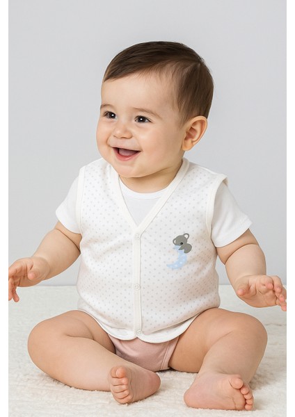 Koala Ay Baskılı Unisex Bebek Yelek
