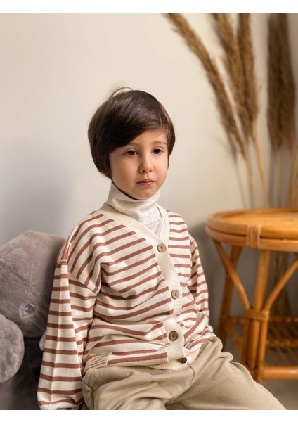 Çizgili Hırka 2-10 Yaş Kahverengi fiyatları