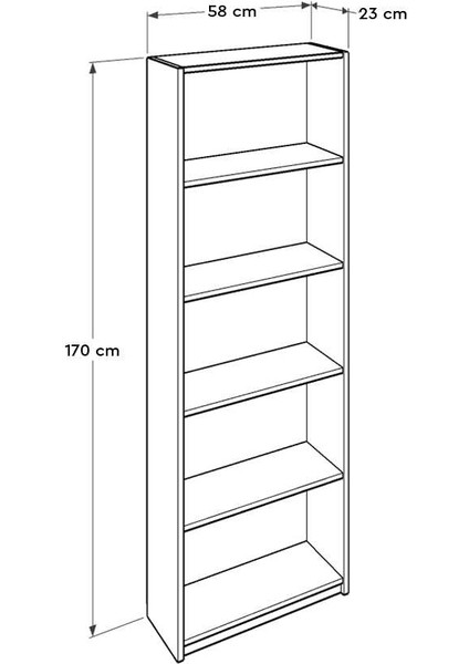 Max 5 Raflı Kitaplık - Tori