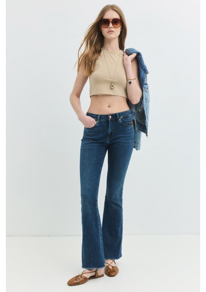 Brıdge Skinny Flare Fit Koyu Indigo Kadın Jean Pantolon