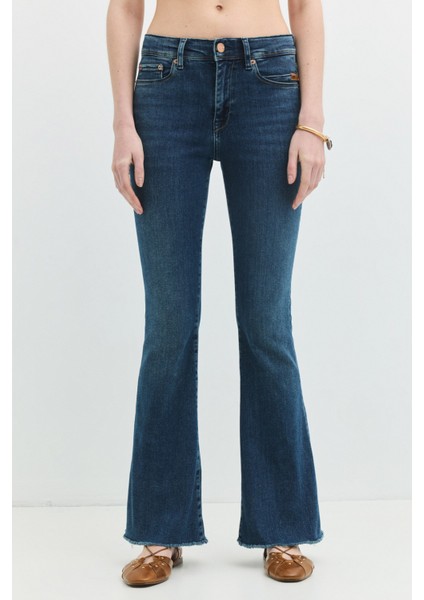 Brıdge Skinny Flare Fit Koyu Indigo Kadın Jean Pantolon