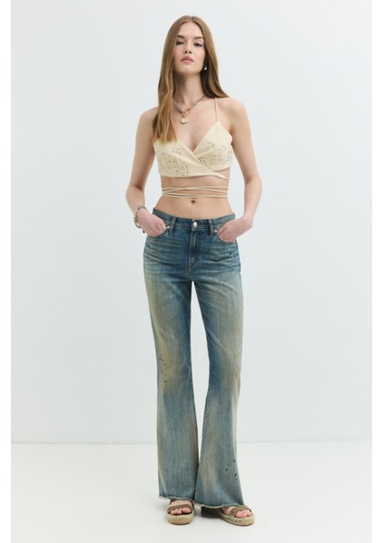 Serena Skinny Flare Fit Vintage Açık Indigo Kadın Jean Pantolon