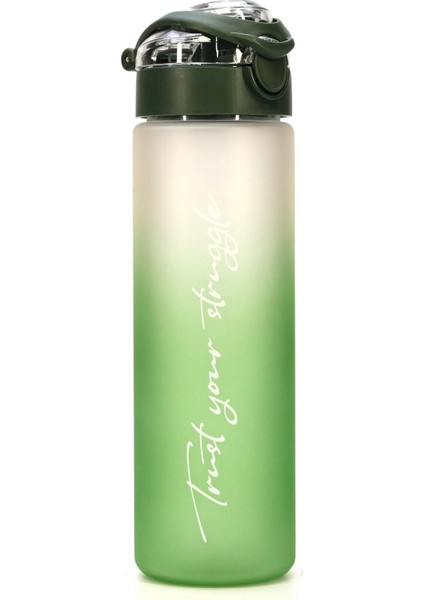 Yeşil 630 mL Tritan spor su şişesi, gradient tasarım, plastik, 0,60 L, TR menşei