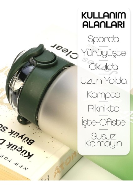 Yeşil 630 mL Tritan spor su şişesi, gradient tasarım, plastik, 0,60 L, TR menşei modelleri