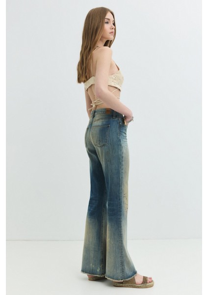 Serena Skinny Flare Fit Vintage Açık Indigo Kadın Jean Pantolon modelleri