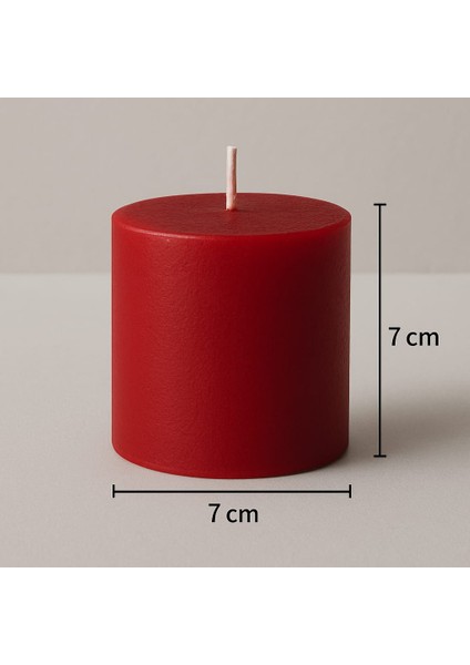 Respira Design Co 7*7 Kırmızı Silindir Mum