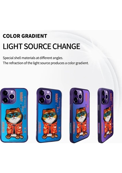 iPhone 15 Pro Uyumlu 3D Gözlük Mont Kedi Detaylı Nakış İşlemeli Kabartmalı Dazzle Kılıf fırsatları