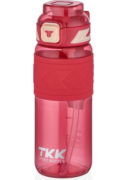 600ml Ölçülü Tritan Spor Matara, Pipetli ve Pipetsiz Kullanıma Uygun, Pembe