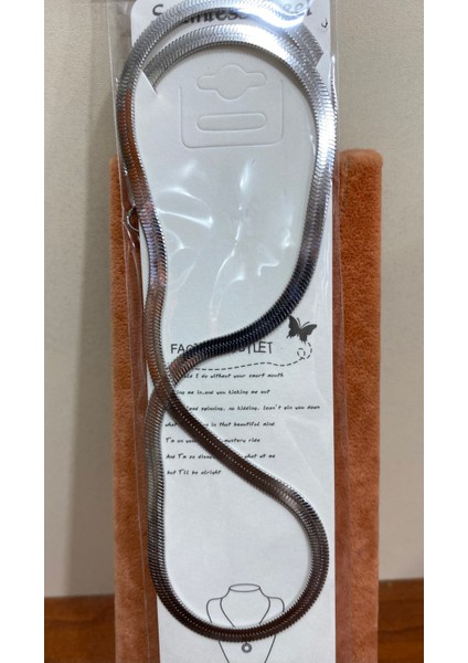 Gümüş Kaplama Çelik Ezme Zincir Unisex Kolyesi fiyatları