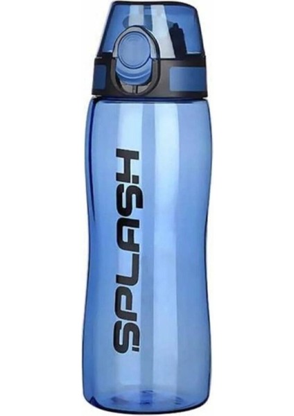 750 ml Pipetli Mavi Plastik Matara, Kilitli Kapaklı, Spor ve Günlük Kullanım
