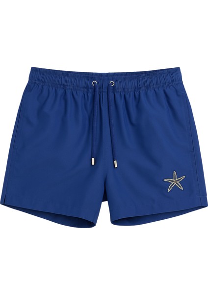 Erkek Seageo Deniz Yıldızı Işlemeli Deniz Şortu Lacivert