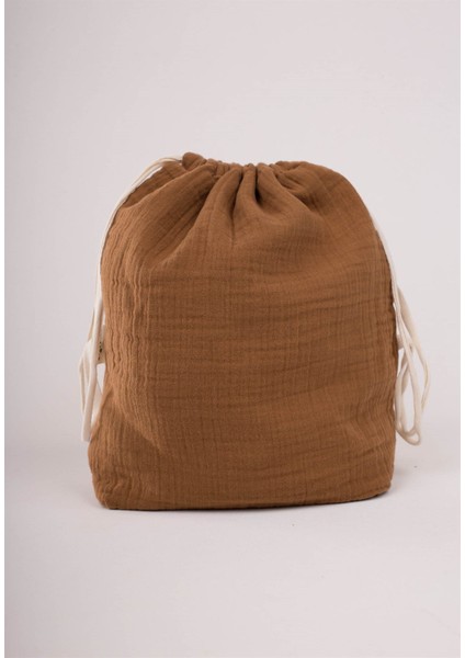 Müslin Çocuk Sırt Çantası 28X30 cm Kahve