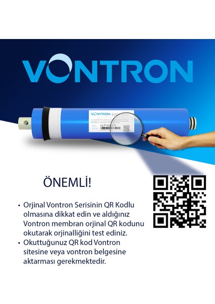 İhlas Su Arıtma Cihazı Uyumlu 5 Aşama Yıllık Filtre Seti (NSF ONAYLI VONTRON MEMBRAN)