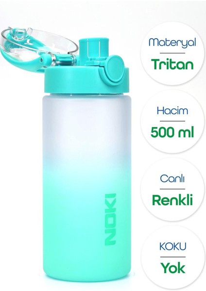 Turkuaz Tritan Su Matarası 500 mL Geniş Ağız Spor Suluğu BPA'sız fiyatları