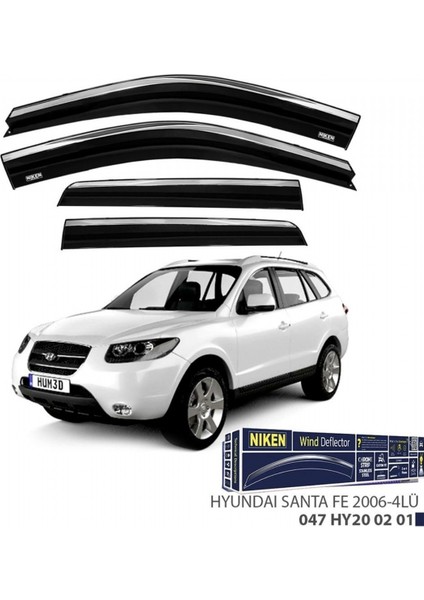 Hyundai Santa Fe 2006-2012 Kromlu Cam Rüzgarlığı 4 Lü modelleri
