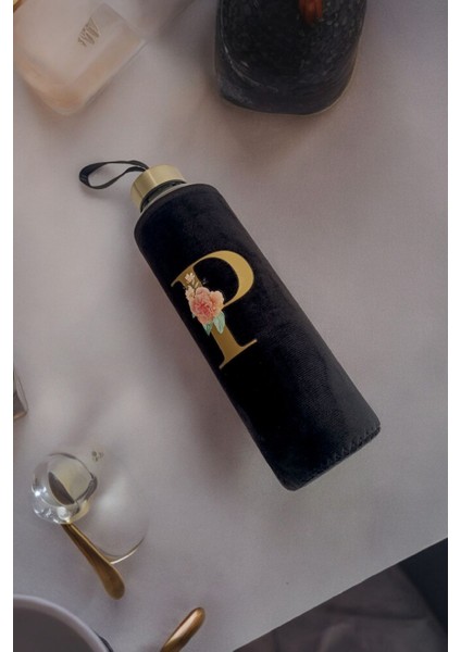 Kişiye Özel Kadife Kılıf Cam Matara 600 ml, Şık ve Kullanışlı Çok Renkli Tasarım modelleri