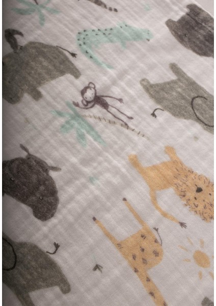 Üçlü Müslin Ağız Bezi 20X30 cm Hayvan Baskılı fiyatları