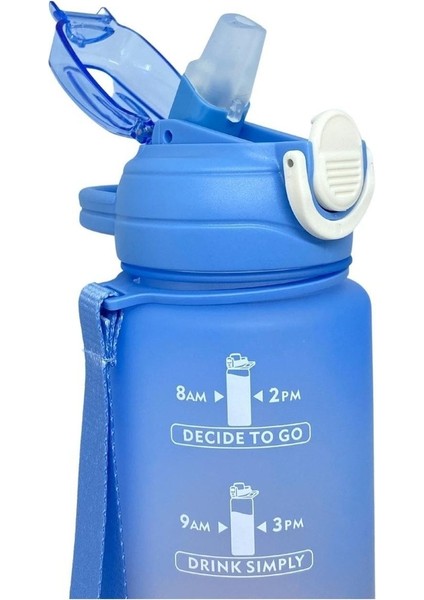 Çift Renkli 1000ml Plastik Matara, Pipetli, Şık ve Tasarım, Motivasyon Dolu fiyatları