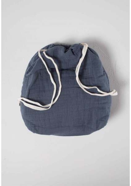 Müslin Çocuk Sırt Çantası 28X30 cm Füme