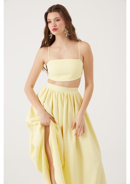 Cepli Uzun Etek ve Crop Ikili Isabella Takım modelleri