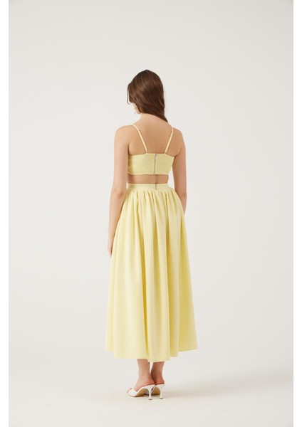 Cepli Uzun Etek ve Crop Ikili Isabella Takım indirimleri