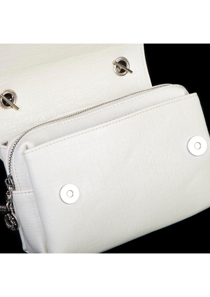 Kadın Mini Zincirli Omuz ve Çapraz Çanta Krem ( 19X10 cm ) modelleri