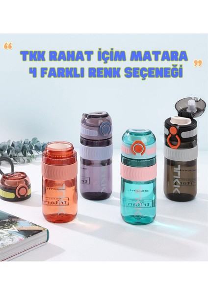 550ml Siyah Spor Matara, Kilitli Kapak ve Taşıma Kulpu ile Hafif ve