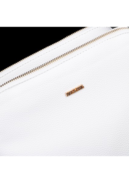 Kadın Çapraz Yumuşak Deri Çıtçıtlı Üç Bölmeli Çanta Beyaz Lopez fiyatları