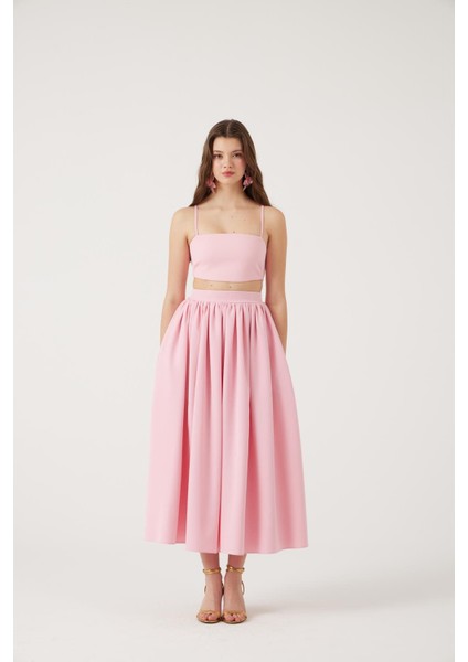 Cepli Uzun Etek ve Crop Ikili Isabella Takım