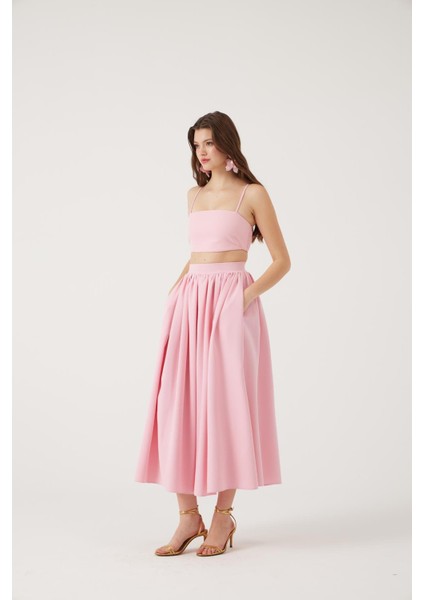 Cepli Uzun Etek ve Crop Ikili Isabella Takım fiyatları