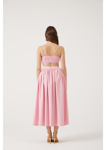 Cepli Uzun Etek ve Crop Ikili Isabella Takım indirimleri