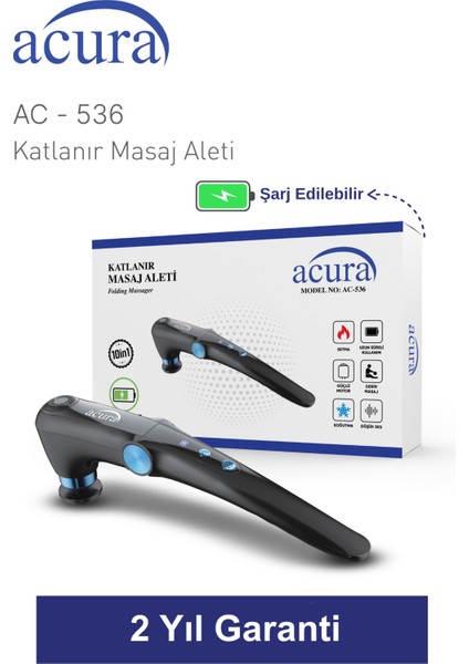 AC-536 Isıtmalı & Soğutmalı Profesyonel Katlanır Masaj Aleti