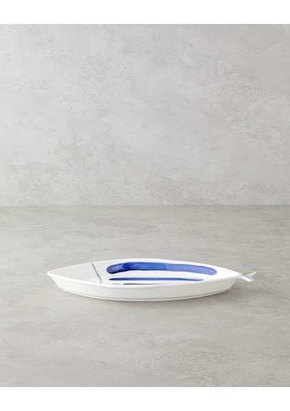 Marinique Porselen Kayık Tabak 32,5 cm Mavi-Yeşil fiyatları