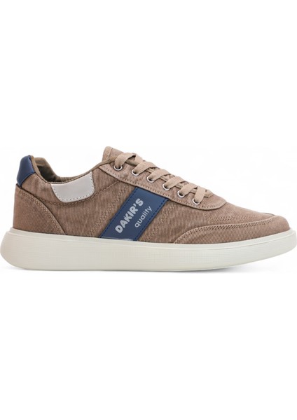 2198-DAKIRS Anatomik Tabanlı Erkek Keten Kumaşlı Sneakers Ayakkabı - NKT02198-KUM-44